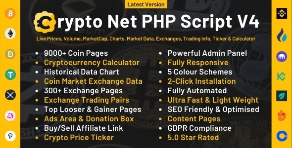 CoinMarketCap Clone Script Prices Chart Exchanges Crypto Tracker Calculator