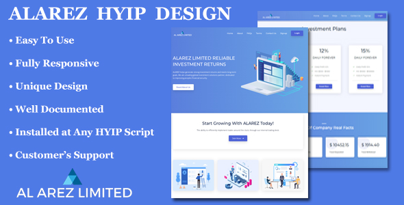 ALAREZ - HYIP Website Template in HTML and CSS
